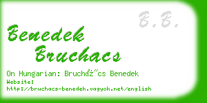 benedek bruchacs business card